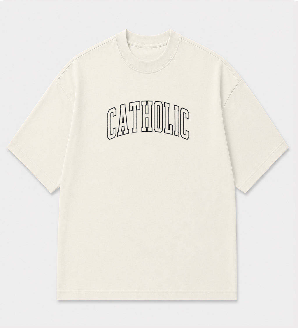Camiseta Oversized - Catholic - Off White
