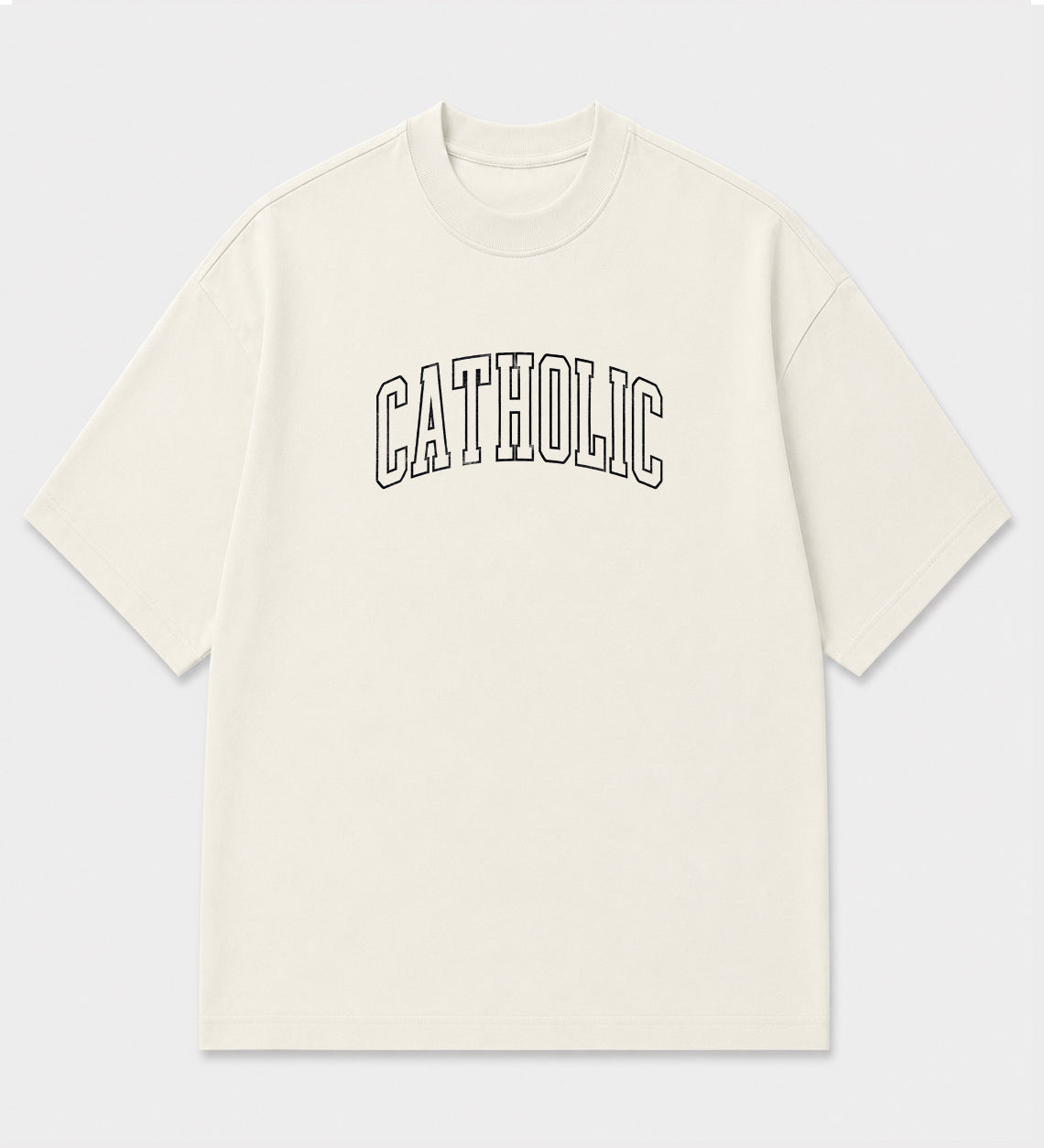 Camiseta Oversized - Catholic - Off White