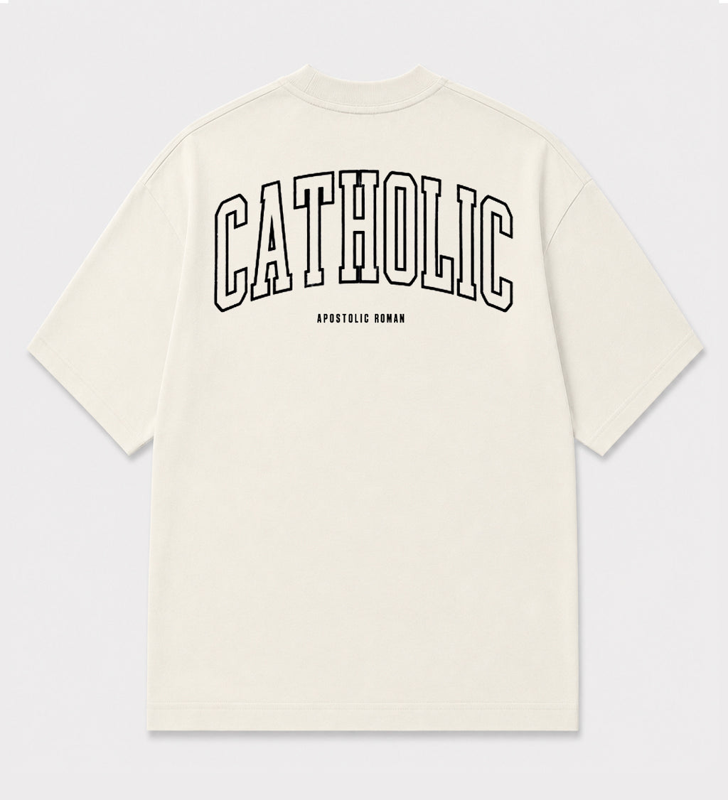 Camiseta Oversized - Catholic - Off White
